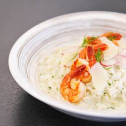 Organic Shrimp with Fennel and Tarragon Risotto